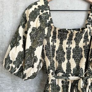 Paisley smocked dress